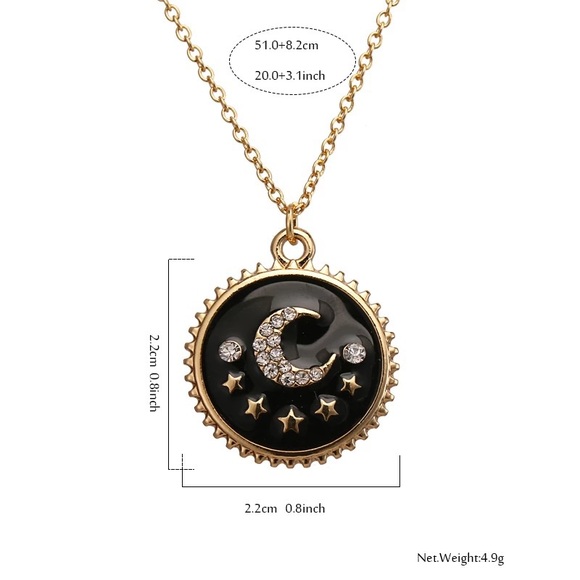 Dark moon pendant necklace - Picture 4 of 4